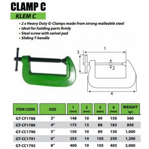 KLEM C 3, 4 ,5, 6, 8 INCH